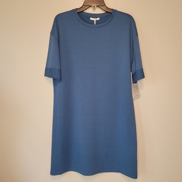 Stitchdrop French Terry T-shirt Dress Blue Medium NWT - Picture 9 of 9